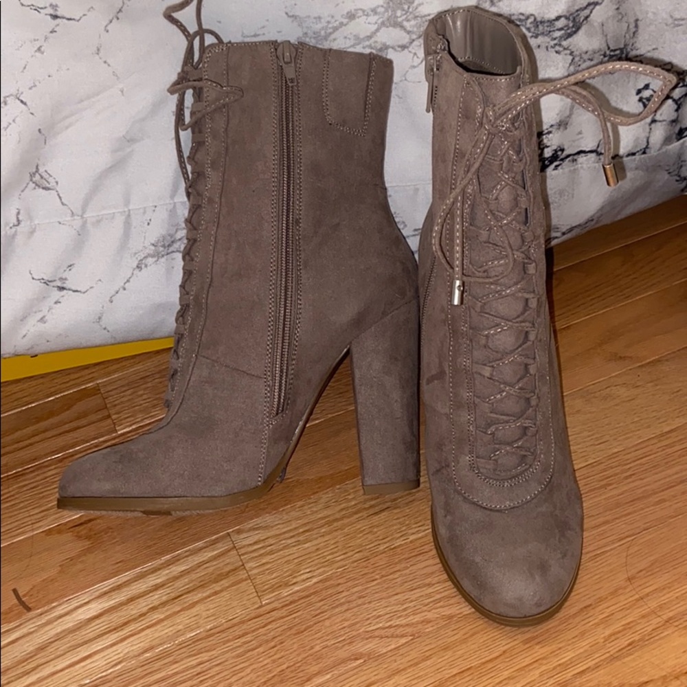 Lace up booties